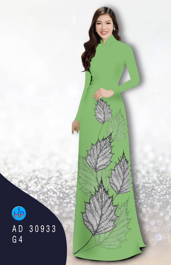 Vải Áo Dài In Hình Lá Thiết Kế 2021 AD 30933