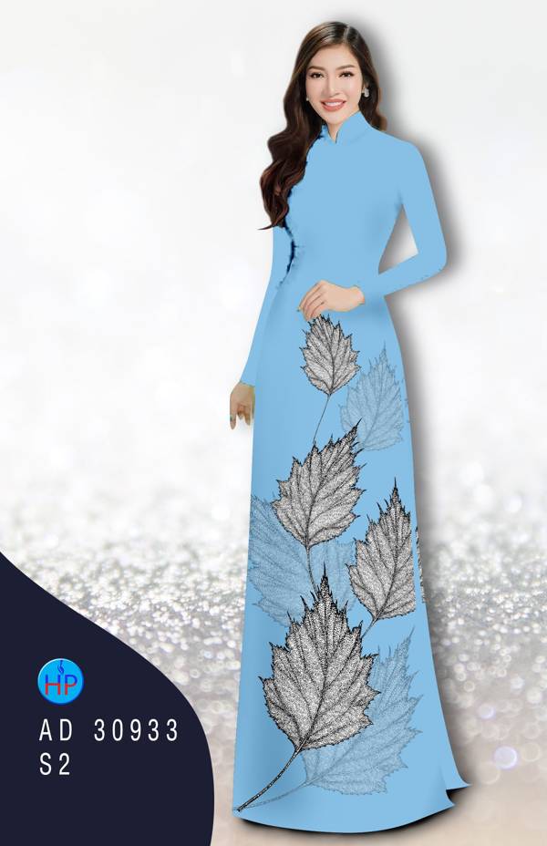 Vải Áo Dài In Hình Lá Thiết Kế 2021 AD 30933