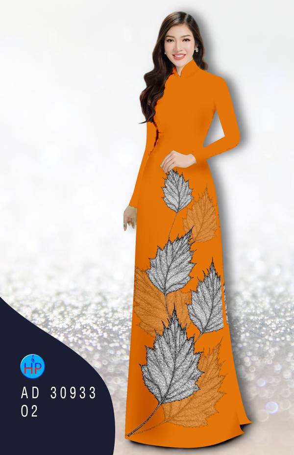 Vải Áo Dài In Hình Lá Thiết Kế 2021 AD 30933