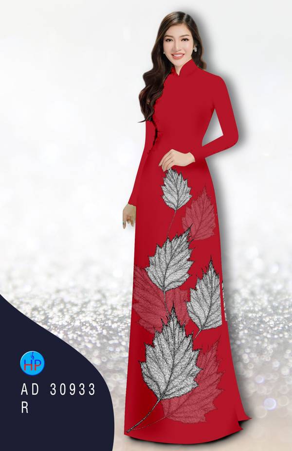 Vải Áo Dài In Hình Lá Thiết Kế 2021 AD 30933