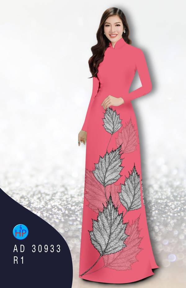 Vải Áo Dài In Hình Lá Thiết Kế 2021 AD 30933