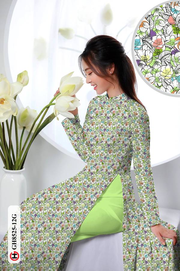 Vải Áo Dài Hoa Nhí Vừa Ra  AD GH8525