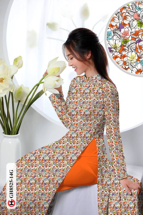 Vải Áo Dài Hoa Nhí Vừa Ra  AD GH8525