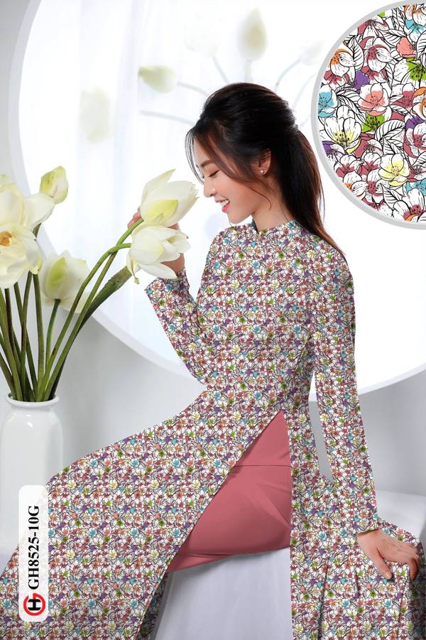 Vải Áo Dài Hoa Nhí Vừa Ra  AD GH8525