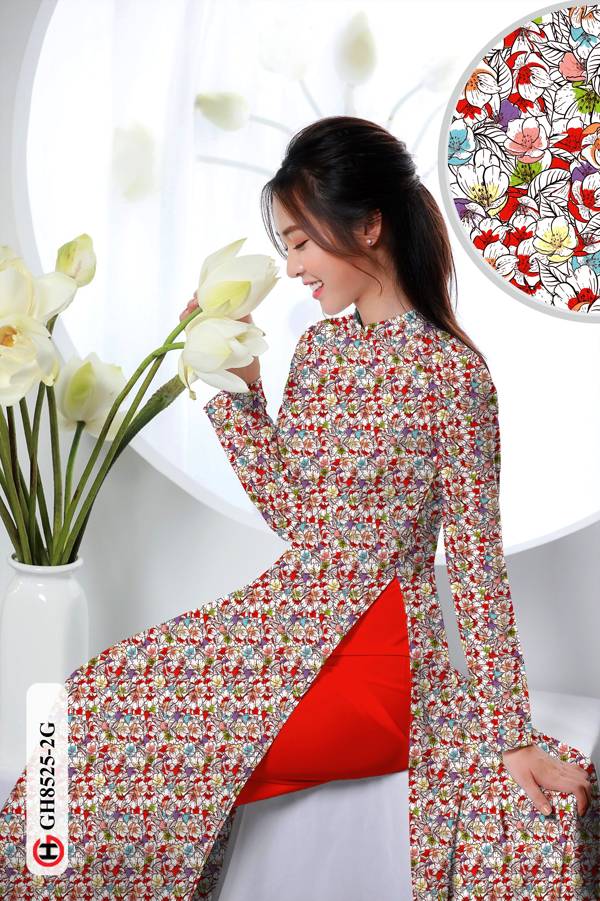 Vải Áo Dài Hoa Nhí Vừa Ra  AD GH8525