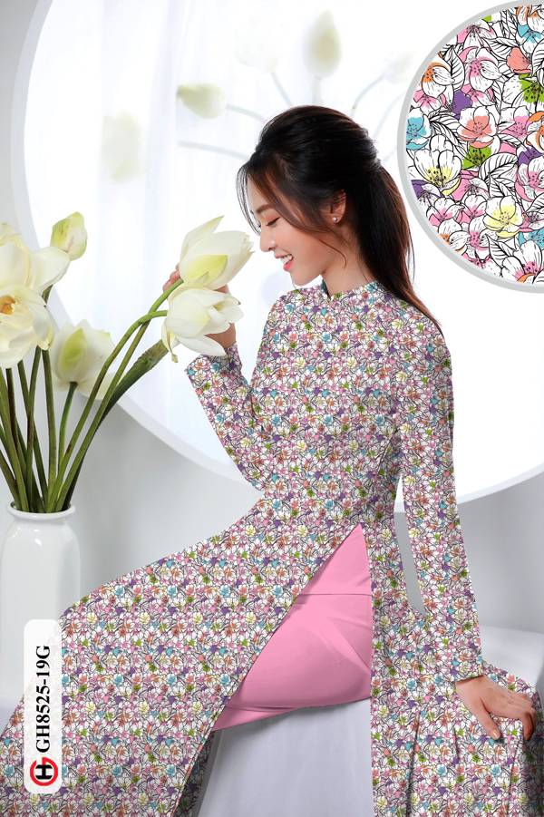 Vải Áo Dài Hoa Nhí Vừa Ra  AD GH8525