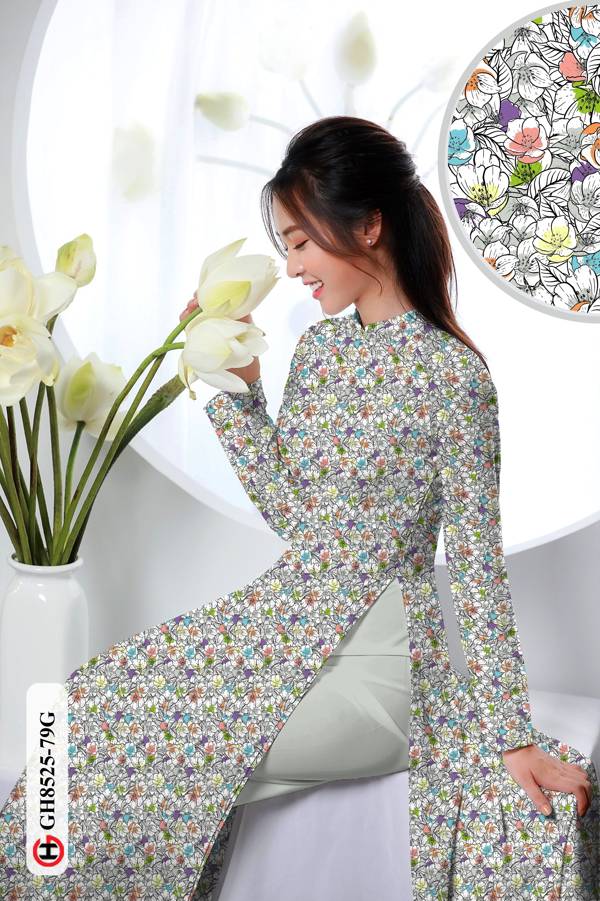 Vải Áo Dài Hoa Nhí Vừa Ra  AD GH8525
