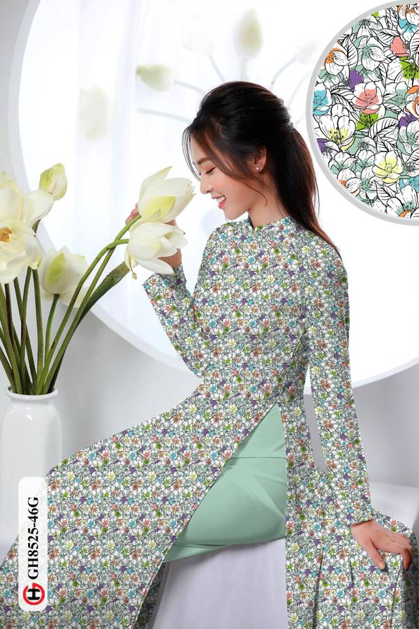 Vải Áo Dài Hoa Nhí Vừa Ra  AD GH8525
