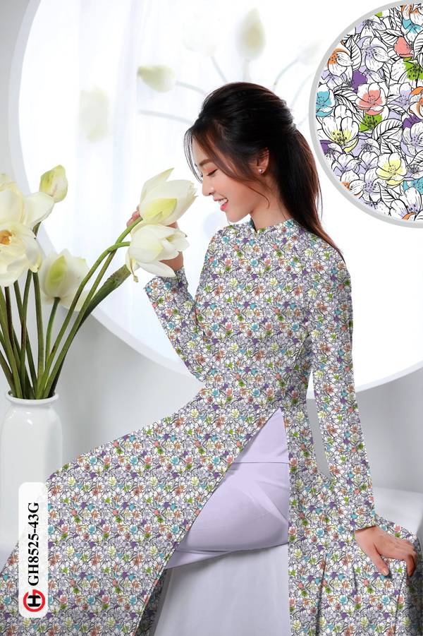 Vải Áo Dài Hoa Nhí Vừa Ra  AD GH8525