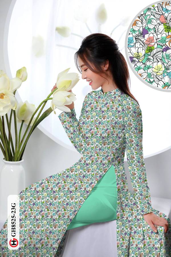 Vải Áo Dài Hoa Nhí Vừa Ra  AD GH8525