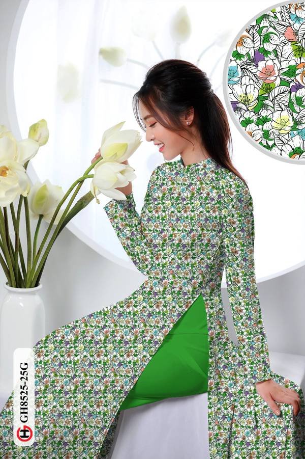 Vải Áo Dài Hoa Nhí Vừa Ra  AD GH8525