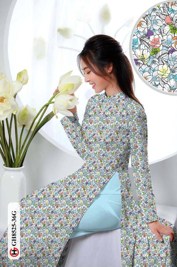 Vải Áo Dài Hoa Nhí Vừa Ra  AD GH8525