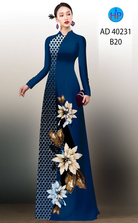 Vải Áo Dài Hoa In 3D Thiết Kế 2021 AD 40231 46 Vải Áo Dài Hoa In 3D Thiết Kế 2021 AD 40231