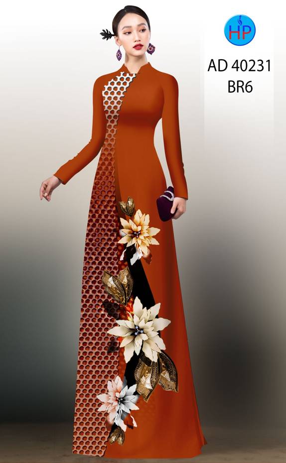 Vải Áo Dài Hoa In 3D Thiết Kế 2021 AD 40231 50 Vải Áo Dài Hoa In 3D Thiết Kế 2021 AD 40231