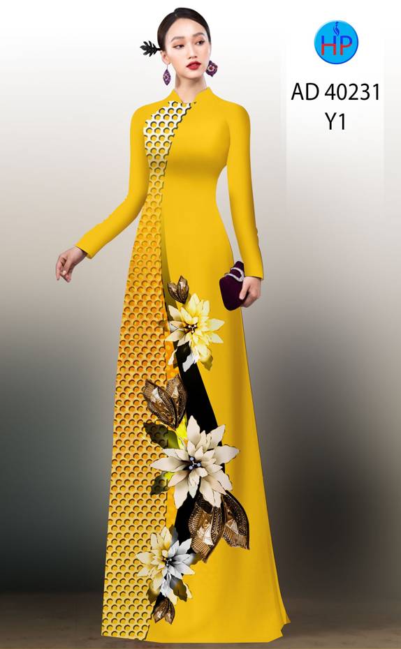 Vải Áo Dài Hoa In 3D Thiết Kế 2021 AD 40231 53 Vải Áo Dài Hoa In 3D Thiết Kế 2021 AD 40231