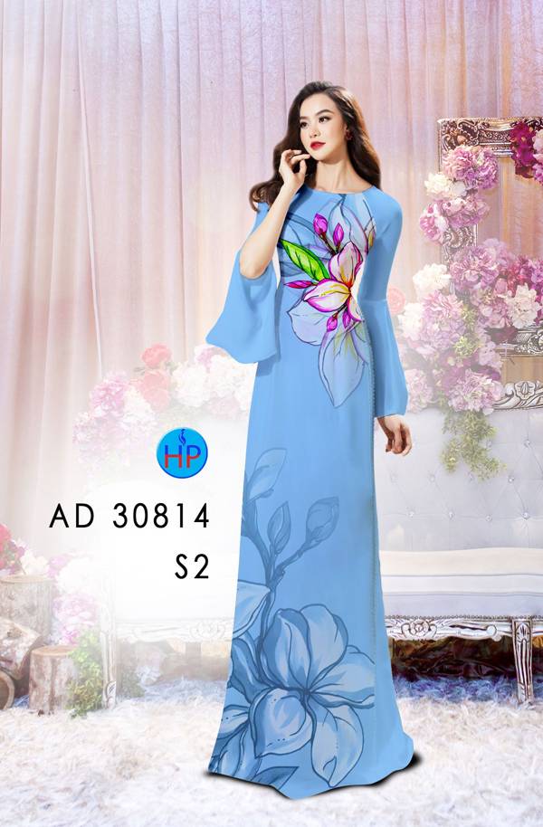 Vải Áo Dài Hoa In 3D Thiết Kế 2021 AD 30814 50 Vải Áo Dài Hoa In 3D Thiết Kế 2021 AD 30814