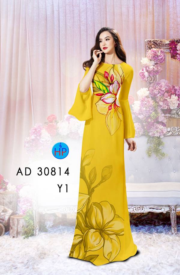 Vải Áo Dài Hoa In 3D Thiết Kế 2021 AD 30814 52 Vải Áo Dài Hoa In 3D Thiết Kế 2021 AD 30814
