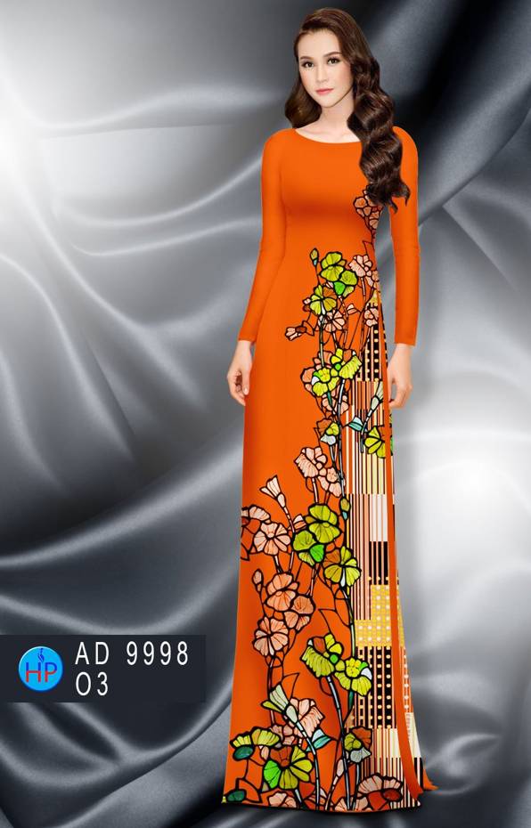 Vải Áo Dài Hoa In 3D Mới Ra AD 9998 40 Vải Áo Dài Hoa In 3D Mới Ra AD 9998