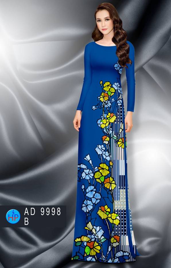Vải Áo Dài Hoa In 3D Mới Ra AD 9998 41 Vải Áo Dài Hoa In 3D Mới Ra AD 9998
