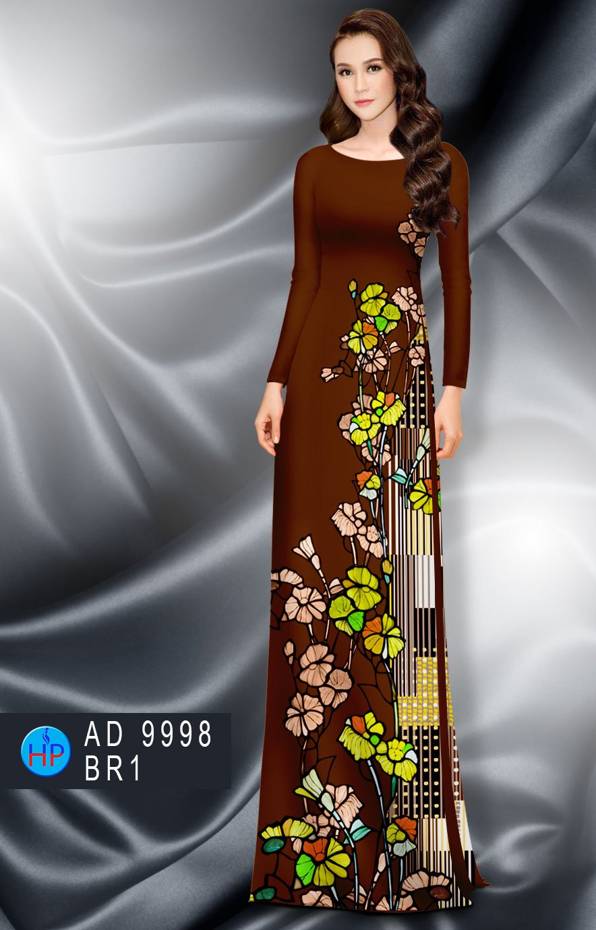 Vải Áo Dài Hoa In 3D Mới Ra AD 9998 42 Vải Áo Dài Hoa In 3D Mới Ra AD 9998