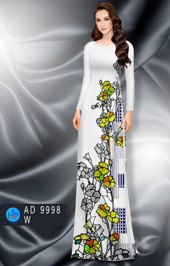 Vải Áo Dài Hoa In 3D Mới Ra AD 9998 46 Vải Áo Dài Hoa In 3D Mới Ra AD 9998