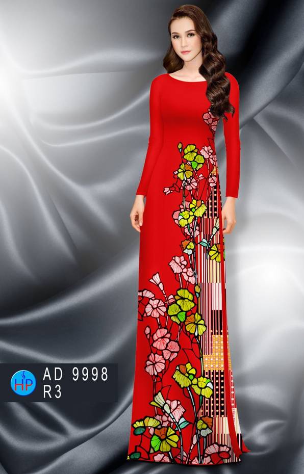Vải Áo Dài Hoa In 3D Mới Ra AD 9998 50 Vải Áo Dài Hoa In 3D Mới Ra AD 9998