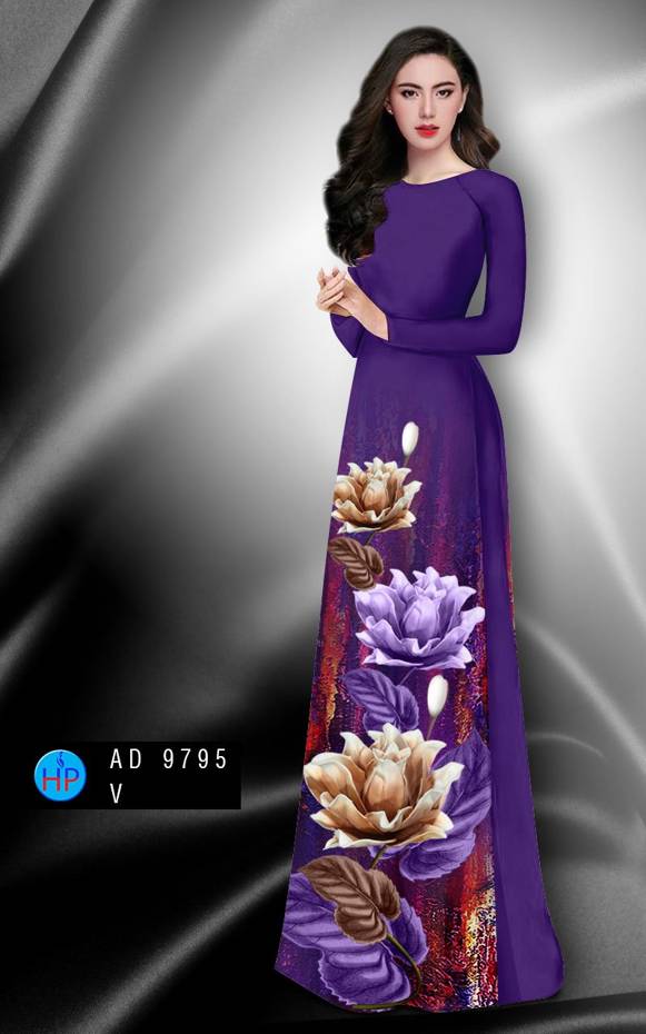 Vải Áo Dài Hoa In 3D Kiểu Mới AD 9795 38 Vải Áo Dài Hoa In 3D Kiểu Mới AD 9795