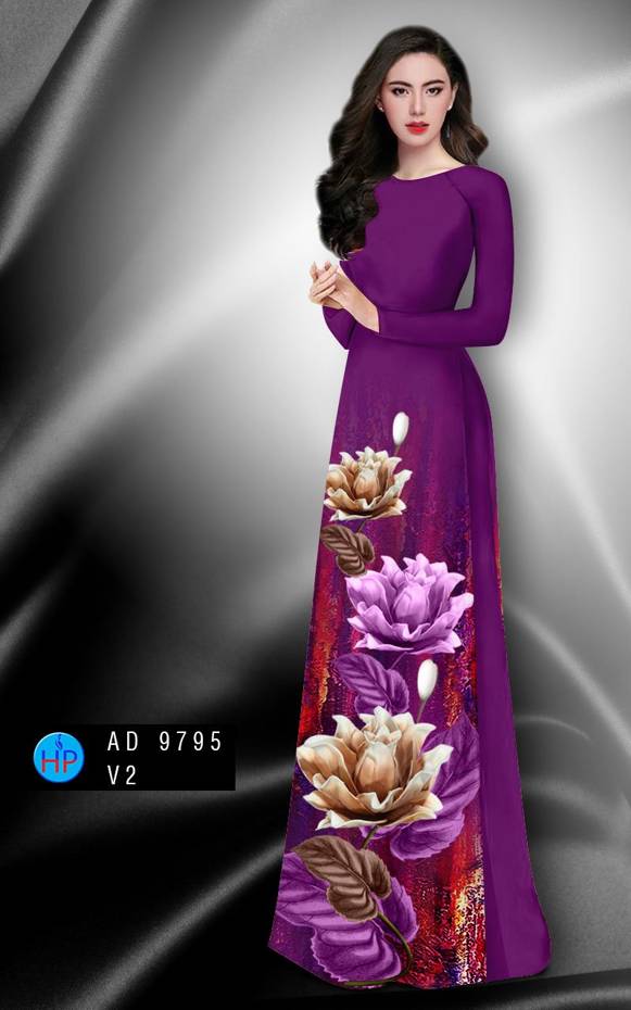 Vải Áo Dài Hoa In 3D Kiểu Mới AD 9795 37 Vải Áo Dài Hoa In 3D Kiểu Mới AD 9795