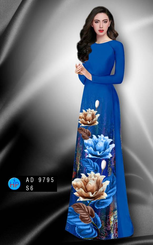 Vải Áo Dài Hoa In 3D Kiểu Mới AD 9795 39 Vải Áo Dài Hoa In 3D Kiểu Mới AD 9795