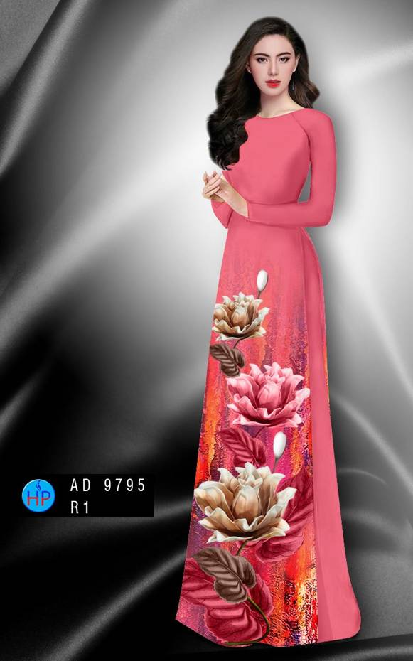Vải Áo Dài Hoa In 3D Kiểu Mới AD 9795 40 Vải Áo Dài Hoa In 3D Kiểu Mới AD 9795