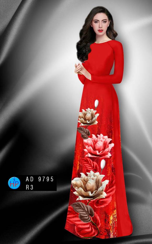 Vải Áo Dài Hoa In 3D Kiểu Mới AD 9795 42 Vải Áo Dài Hoa In 3D Kiểu Mới AD 9795