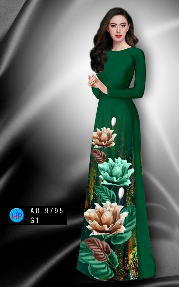 Vải Áo Dài Hoa In 3D Kiểu Mới AD 9795 41 Vải Áo Dài Hoa In 3D Kiểu Mới AD 9795