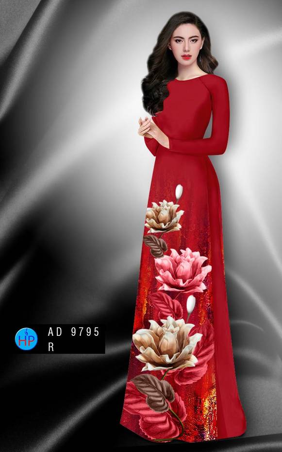 Vải Áo Dài Hoa In 3D Kiểu Mới AD 9795 43 Vải Áo Dài Hoa In 3D Kiểu Mới AD 9795
