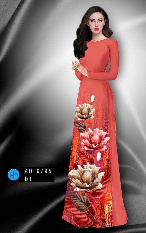Vải Áo Dài Hoa In 3D Kiểu Mới AD 9795 44 Vải Áo Dài Hoa In 3D Kiểu Mới AD 9795