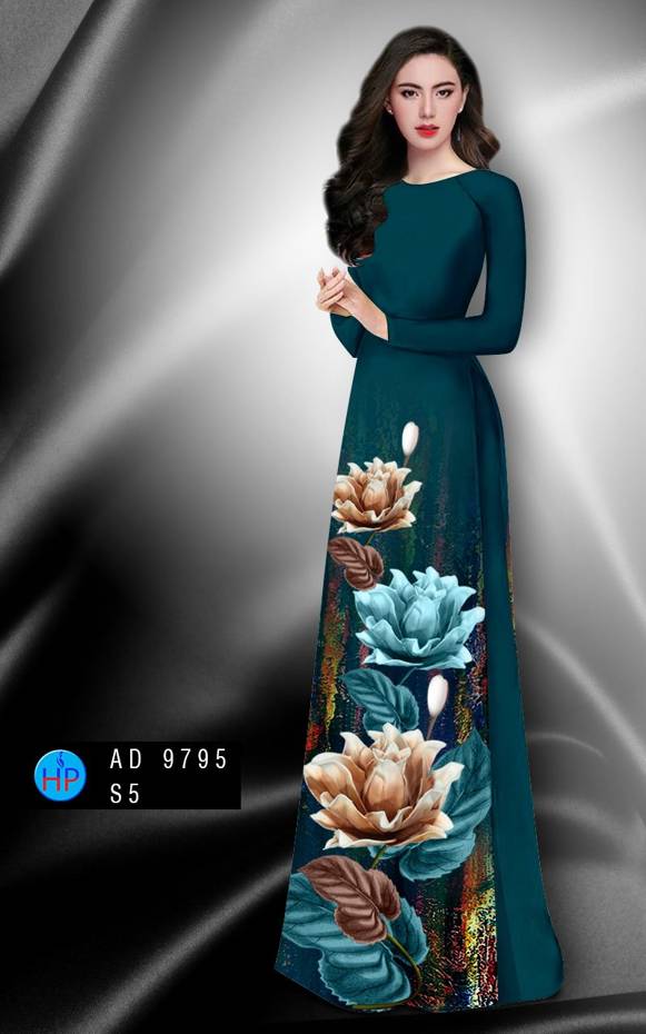 Vải Áo Dài Hoa In 3D Kiểu Mới AD 9795 46 Vải Áo Dài Hoa In 3D Kiểu Mới AD 9795