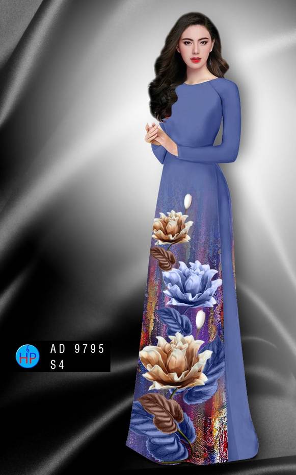 Vải Áo Dài Hoa In 3D Kiểu Mới AD 9795 47 Vải Áo Dài Hoa In 3D Kiểu Mới AD 9795