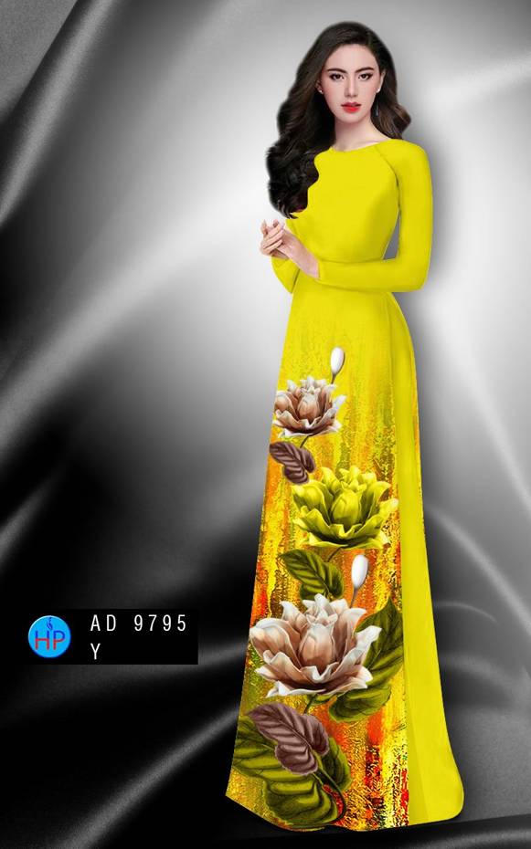 Vải Áo Dài Hoa In 3D Kiểu Mới AD 9795 49 Vải Áo Dài Hoa In 3D Kiểu Mới AD 9795
