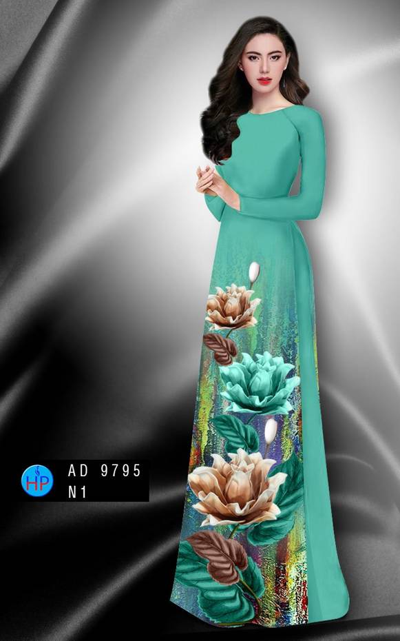 Vải Áo Dài Hoa In 3D Kiểu Mới AD 9795 51 Vải Áo Dài Hoa In 3D Kiểu Mới AD 9795