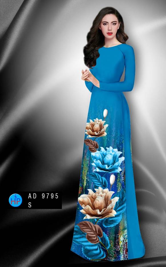 Vải Áo Dài Hoa In 3D Kiểu Mới AD 9795 48 Vải Áo Dài Hoa In 3D Kiểu Mới AD 9795