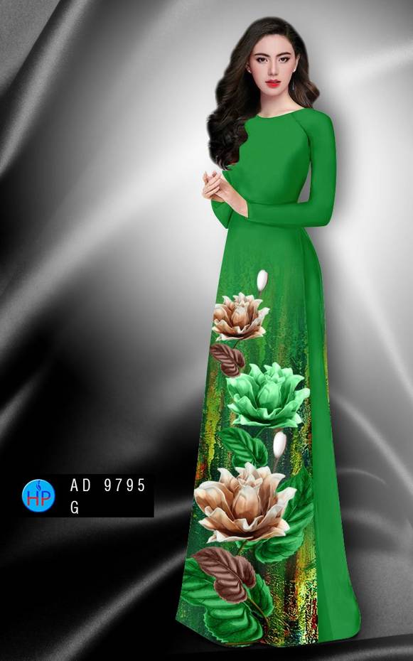Vải Áo Dài Hoa In 3D Kiểu Mới AD 9795 52 Vải Áo Dài Hoa In 3D Kiểu Mới AD 9795