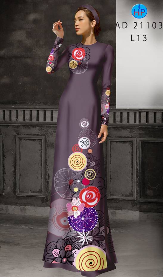 Vải Áo Dài Hoa In 3D Độc Đáo AD 21103