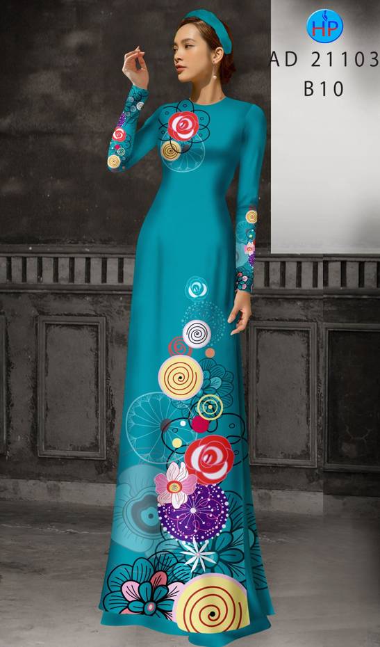 Vải Áo Dài Hoa In 3D Độc Đáo AD 21103