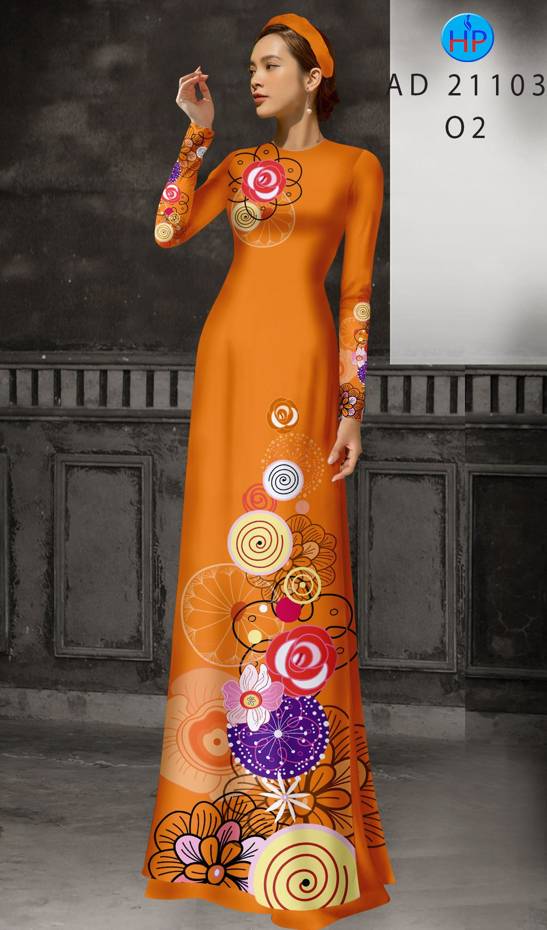 Vải Áo Dài Hoa In 3D Độc Đáo AD 21103