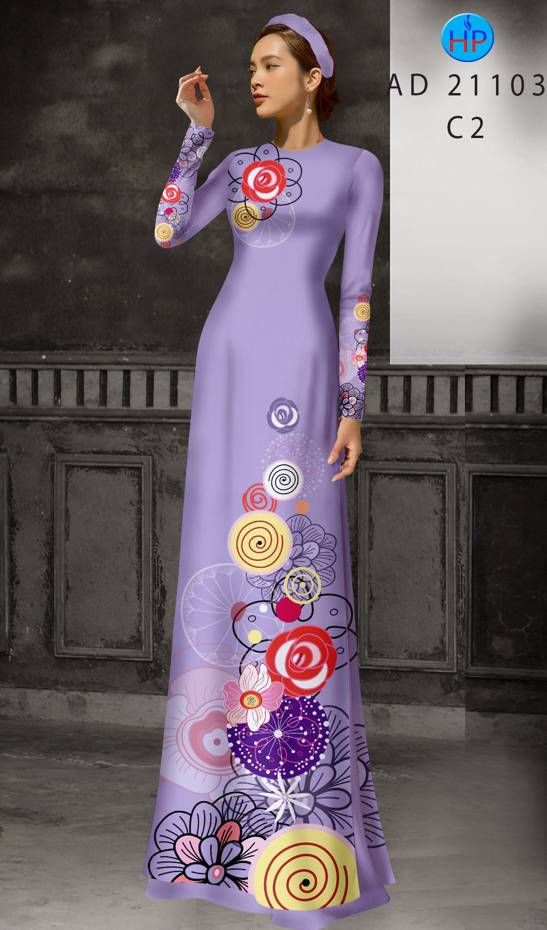 Vải Áo Dài Hoa In 3D Độc Đáo AD 21103