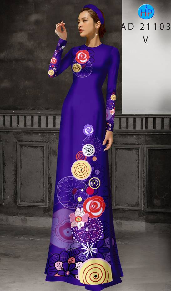 Vải Áo Dài Hoa In 3D Độc Đáo AD 21103