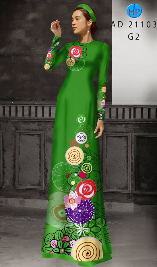 Vải Áo Dài Hoa In 3D Độc Đáo AD 21103