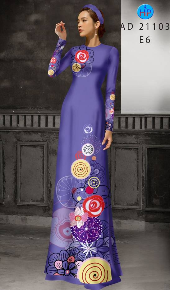 Vải Áo Dài Hoa In 3D Độc Đáo AD 21103