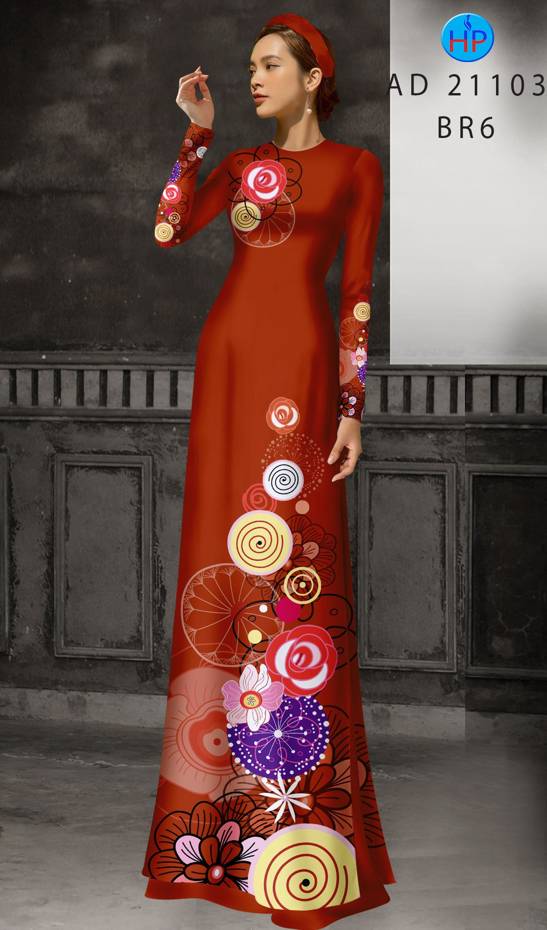 Vải Áo Dài Hoa In 3D Độc Đáo AD 21103