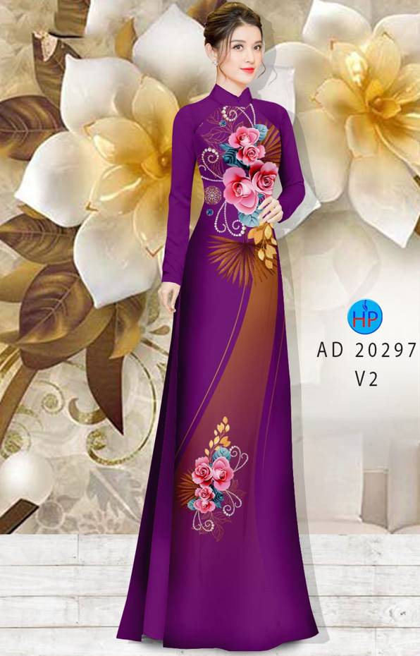 Vải Áo Dài Hoa Hồng Kiểu Mới AD 20297 40 Vải Áo Dài Hoa Hồng Kiểu Mới AD 20297
