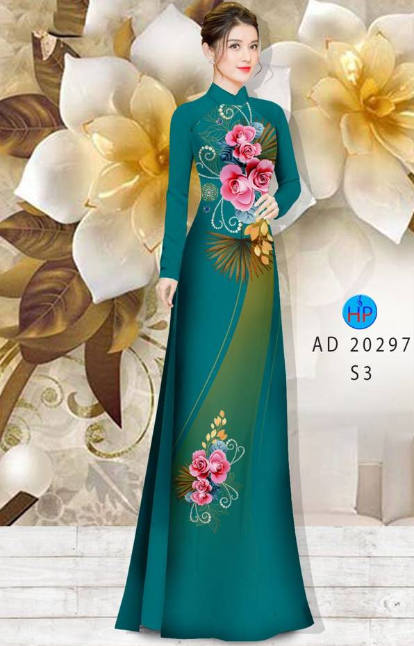 Vải Áo Dài Hoa Hồng Kiểu Mới AD 20297 42 Vải Áo Dài Hoa Hồng Kiểu Mới AD 20297